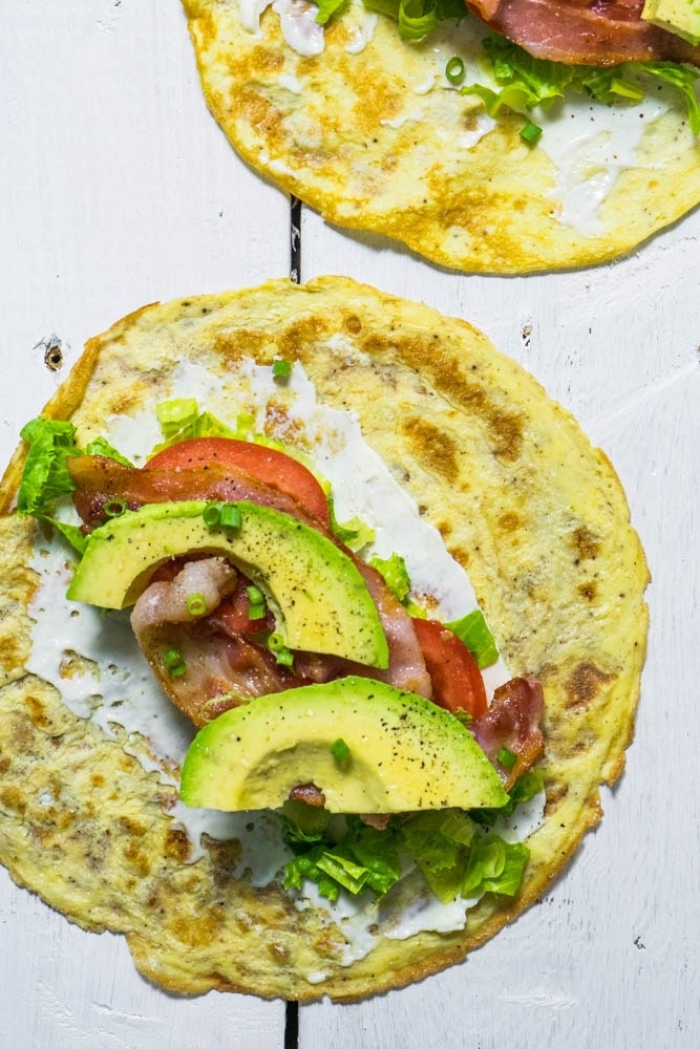 crêpe salé - Recette Crêpe Burrito Bacon Avocat